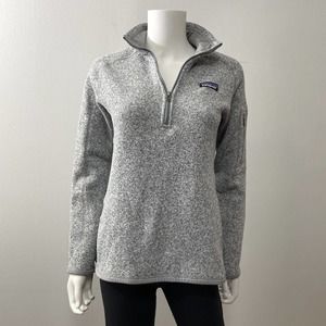 Patagonia M Better Sweater Pullover Gray Heathered Arm Pocket 1/4 Zip Sweatshirt
